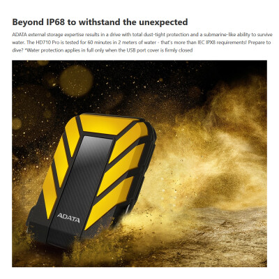 

ADATA HD710 Pro External Hard Drive Portable HDD 5TB USB31 Anti-shock Data Encryption for TravelYellow