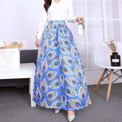 

Womens Casual Plus Size Printed High Waist Elastic Cocktail Party A Line Skirts