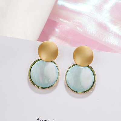 

Flashbuy Trendy Round Gold Acrylic Metal Earrings For Women Geometric Crystal Colour Earrings Style Fashion Jewelry Accessories