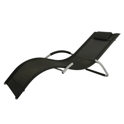 

Texteline Sun Lounger Outdoor Relaxer Recliner Chaise Chair Black