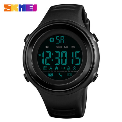 

SKMEI New Men Bluetooth Sports Watches Smart Calories Pedometer Stopwatch Waterproof Digital LED Electronics Wristwatches 1396