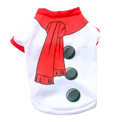 

Pet dog Christmas snowman Button decoration pattern winter Warm Sweater pet cotton Coat