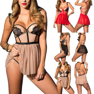 

Women Sexy Lingerie Lace Babydoll G-String Teddy Underwear Sleepwear Nightwear