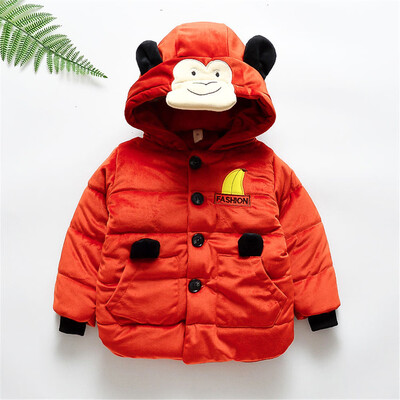 

Toddler Baby Boy Girl Cartoon Long Sleeve Monkey Hoodie Winter Warm Clothes Coat