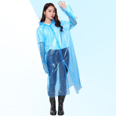 

PEVA Adult Raincoat Clear Waterproof Disposable Rain Poncho Hood Unisex 10 Style