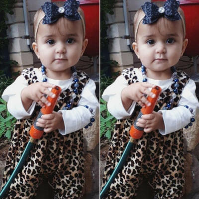

US Toddler Baby Girls Autumn Clothes Tops Leopard Romper Pants Outfits Tracksuit