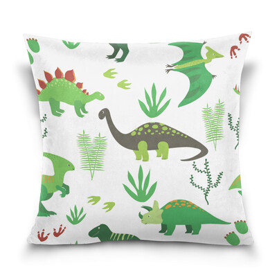 

ALAZA Throw Pillow Cover 16 X 16 inch Christmas Gift Cushion Cover with Dinosaurs Printed Pillowcase