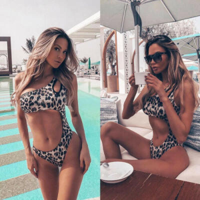 

US One Piece Women Bikini Swimming Swimsuit Monokini Leopard Print Swimwear New