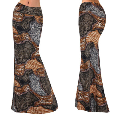 

Roseonmyhand Womens High Waist Geometric Stitching Print Bodycon Long Maxi Skirt