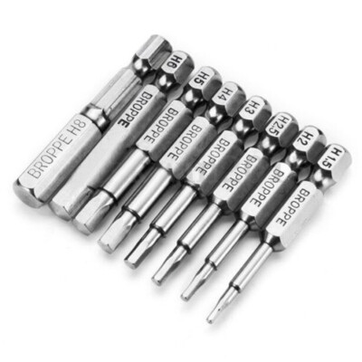 

8pcs Set 50mm H15-H8mm Magnetic Hex Head Screwdriver Bits 14 Inch Hex Shank