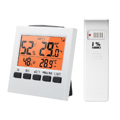 

LCD Digital Wireless IndoorOutdoor Thermometer Hygrometer ℃℉ Temperature Humidity Meter with Max Min Value Display Transmitter