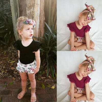 

Summer Newborn Toddler Baby Girls Clothes Romper Jumpsuit Floral Pants Outfits