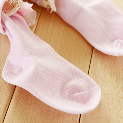 

New Style Girl Kids Children Toddler Knee High Cotton School Socks Bow Frilly