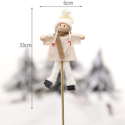 

Tailored Christmas Doll Mini Doll Bamboo Stick Figurine Christmas Ornaments
