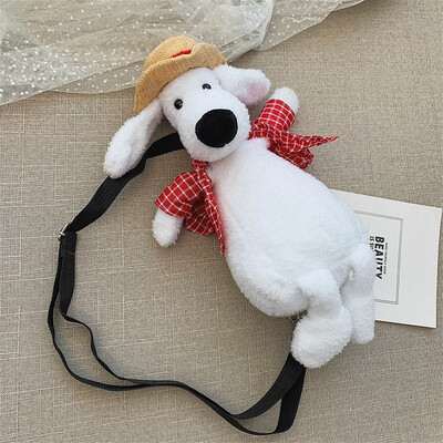 

2019 new casual wild girl shoulder bag fashion cartoon cute cute plush puppy dog Messenger bag