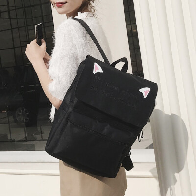 

Tailored Unisex Cat Ear Backpack Shoulder Crossbody Bag Travel Bag Student Bag