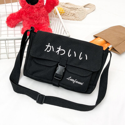 

Ins bags canvas bags ladiesdiagonal bags ancient feelings Korean version of one-shoulder Japanese canvas bags for girls unde