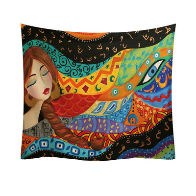 

Toponeto Fashion Tapestry Retro Woman Portrait Style Decorative Tapestry Home Decor