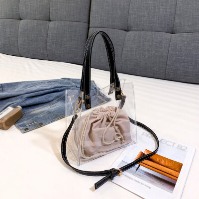 

Tailored New Jelly Transparent Bag Handbag Shoulder Bag Student Messenger Bag Travel Bag