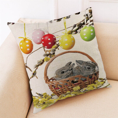 

Siaonvr Happy Easter Sofa Bed Home Decoration Festival Pillow Case Cushion Cover