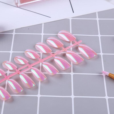 

24pcs False Nails Full Cover Fake Nails ABS Artificial Tips Nail Art Decor