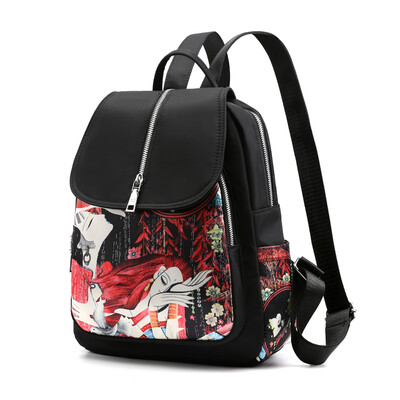 

Leisure backpack female national style printed backpack female backpack travel bag female