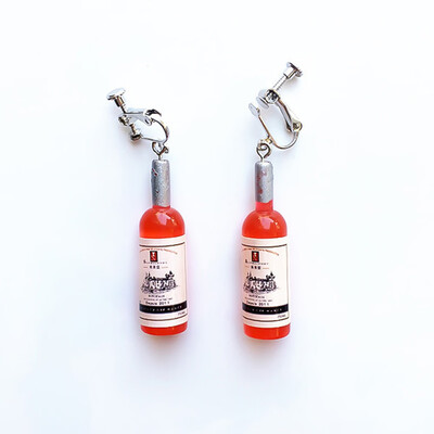 

Funny Simulation Wine Bottle Earrings Personality Punk Earrings Gift Trendy