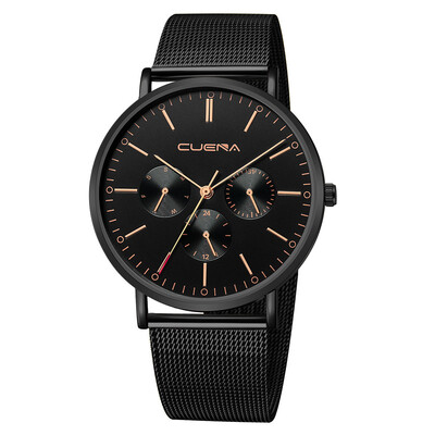 

Gobestart Fashion Mens Watch Slim Mesh Steel Waterproof Minimalist Wrist Watches