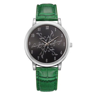 

Hot Womens Watches Roman Numeral Tree Pattern Disc Ladies Quartz Wristwatch Fashion Leather Strap Clock Zegarek Damsk