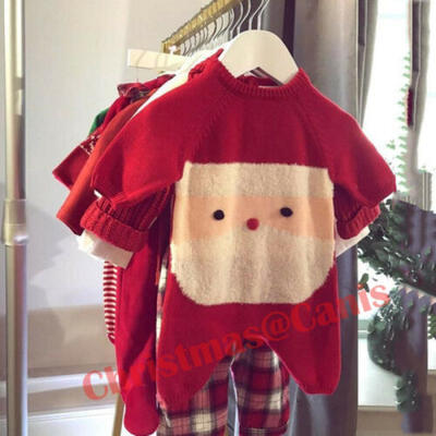 

Newborn Baby Girl Boy Wool Knitting Romper Jumpsuit Warm Outfits Xmas Clothes