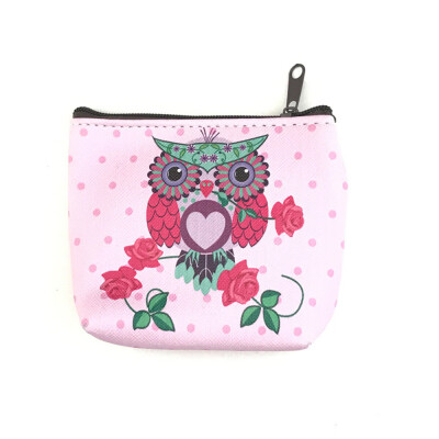 

Siaonvr Womens Fashion Simple Retro Owl Printing Short Coin Purse Card Holders Handbag