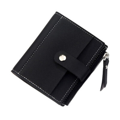 

2018 New Style Fashion Hasp Zipper Girls Women Short Wallet PU Leather Solid Small Short Mini Wallets