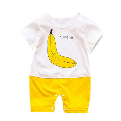 

Fashion Infant Baby Cartoon Letter Print Short Sleeve Rompers Baby Jumpsuit Overalls Newborn Girls Boys Clothes 2019 New