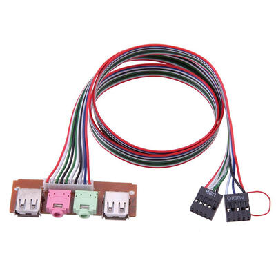 

PC Computer Case Front Panel USB Audio Port Mic Earphone Cable