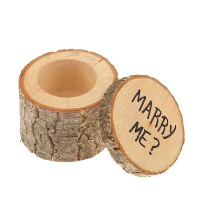 

Toponeto A Pair Manual Wood Wedding Ring Box Shabby Personalized Rustic Wedding Ring Box