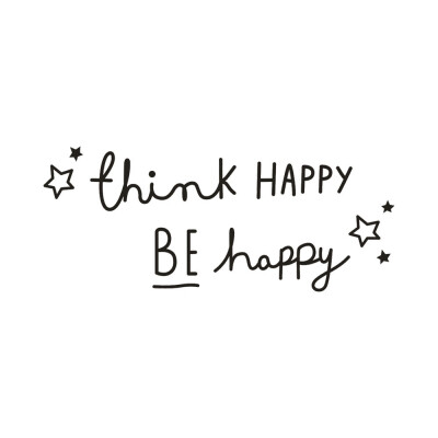 

〖Follure〗Think Happy Be Happy Removable Art Vinyl Mural Home Room Decor Wall Stickers