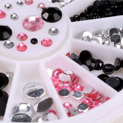 

〖Follure〗3D Acrylic Nail Art Tips Decoration Flat Back Glitter Rhinestones Pearls Beads