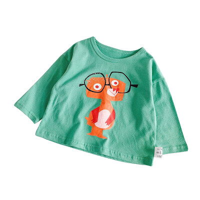 

Baby T-shirts Fashion Cartoon Print Kids Girl Clothes Print Cotton Long Sleeve T Shirts Rainbow for Girls baby Clothing