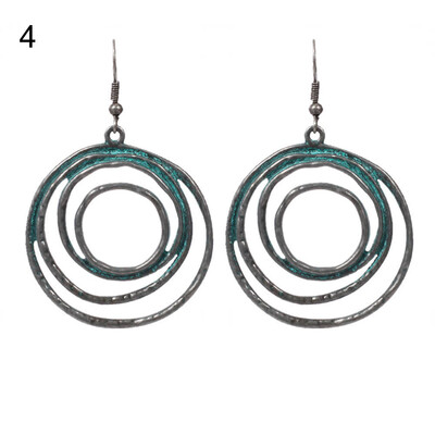 

Vintage Hollow Spiral Circle Charm Women Hook Earrings Banquet Jewelry Gift