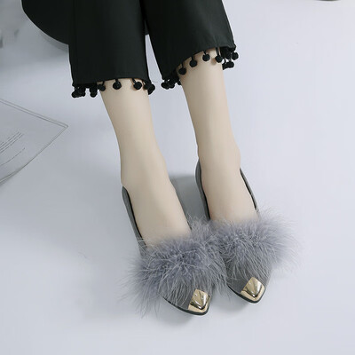 

Mao Mao Shoe Women Fall Flat-bottomed Casual Footwear with Shallow Mouth Single Shoe with Thick Heel&Pointed Bean Shoe Tide