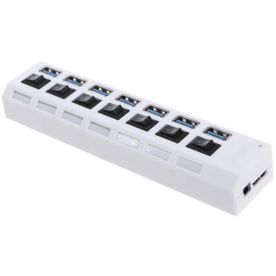 

7 Ports USB 30 Hub AC Power Adapter Cable with OnOff Switch for PC Laptop