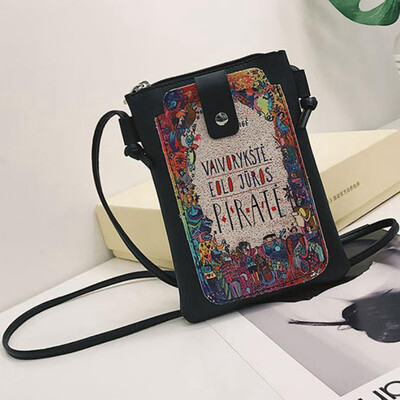 

New Cartoon Printed Pu Leather Small Crossbody Phone Bag Women Girl Shoulder Phone Bag