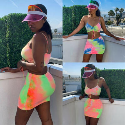 

Sexy Women 2 Piece Bodycon Summer Crop Top&Skirt Set Bandage Dress Party Set