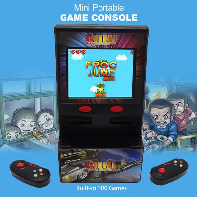 

Mini Portable Game Console 28in Screen Built-in 100 Games Two Controllers Game Machine