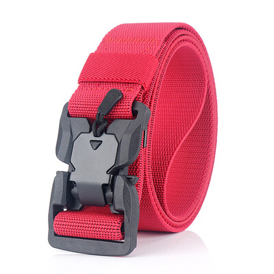 

New Unisex belt Solid Color Nylon Insert Buckle Men Belt Weaving Casual Men&Women Tactics belt 125cm