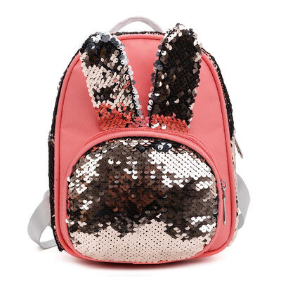 

Rabbit Ear Small Backpacks Women Nylon Sequins Shoulder Girls Knapsack