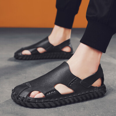 

Baotou sandals men 2019 new casual shoes trend Korean personality men summer British sandals simple&breathable