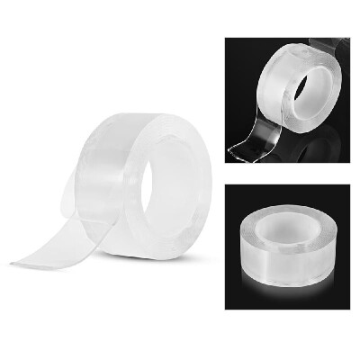 

1m33ft Washable Traceless Double-sided Adhesive Tape Removable Reusable Anti-slip Transparent Nano Gel Tape Pad 2mm Thickness St