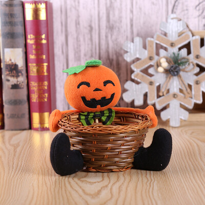 

Toponeto Doll Fruit Decoration Bowl Halloween Ghost Candy Basket Home Decor Hand-Woven