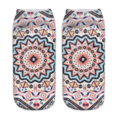 

New Arrival Short Mandala Socks Women 3D Print High Quality Polyester Beauty Flower Low Cut Ankle Socks